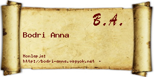 Bodri Anna névjegykártya