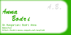 anna bodri business card